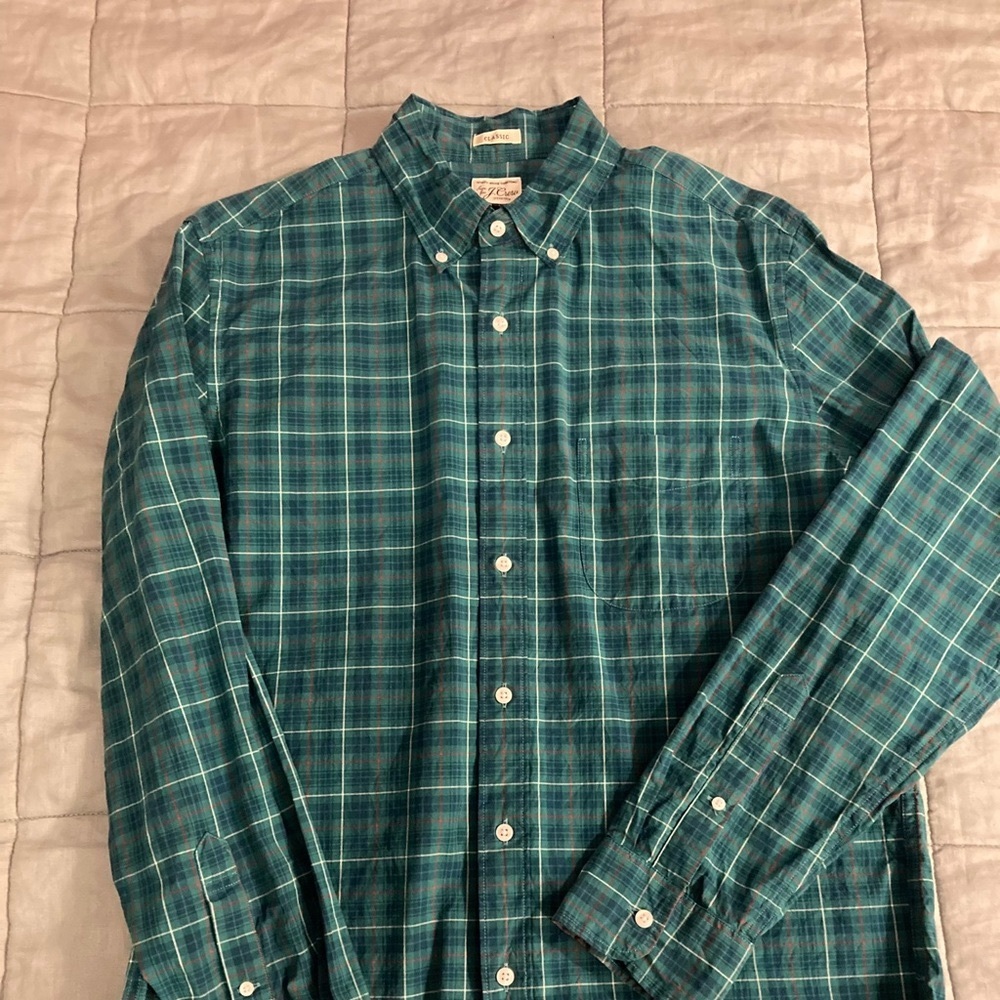 J. Crew Classic Fit L/S Plaid Size Medium